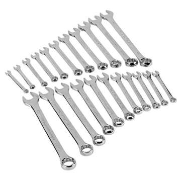 Performance Tool W1069 22-Piece SAE and Combination Metric Wrench Set with Organizer Rack