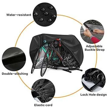 Outdoor Bike Cover for 2-3 Bikes - Waterproof, UV Protected, Heavy Duty with Lock Hole