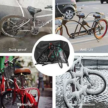 Heavy Duty Waterproof Bike Cover with Lock Hole for Outdoor