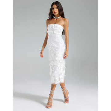 Chic Lace Midi Dress for Summer Events and Weddings