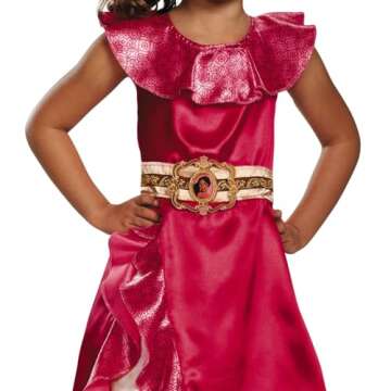 Disguise Disney Elena of Avalor Adventure Classic Girls' Costume Pink/Red/Kaf5 Lavender, XS (3T-4T)