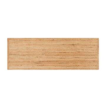 HAUSATTIRE Jute Braided Rug - Durable & Reversible