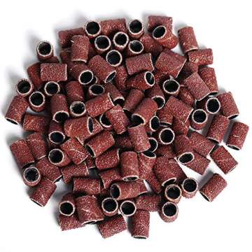 NATPLUS Sanding Bands for Nail Drill 360Pcs Professional Nail Bands Set #80#120#240 Sanding Bands Grit For Nail Drill Bit Cuticle Acrylic Gel Remove Manicure Pedicure Each 120Pcs