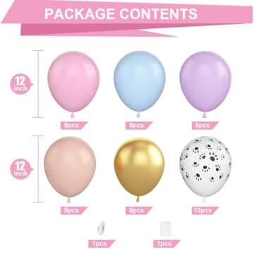 50pcs Dog Paw Balloons - 12 Inch Pastel Pink Party Decor Set for Kids