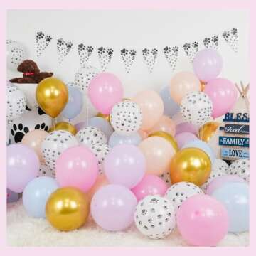 Dog Paw Balloons - 12 Inch 50Pcs Birthday Decoration Set