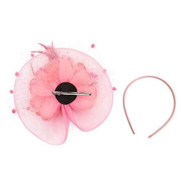 ACTLATI Fascinators Hat for Women Tea Party Headpiece Wedding Cocktail Flower Mesh Feathers Hair Clip 20s Flapper Fascinators