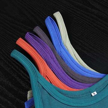 Artfish Women's Sleeveless Tank Top Form Fitting Scoop Neck Ribbed Knit Basic Cami Tight Fitted Charcoal Grey, S
