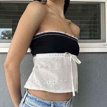 Women Sexy Strapless Lace Tube Top for All Occasions