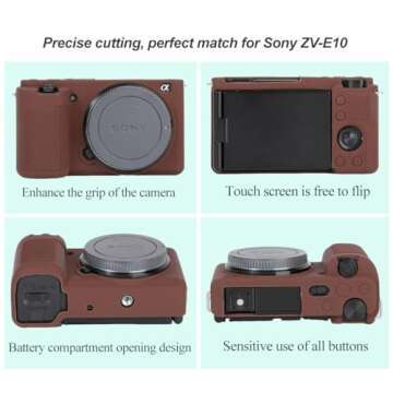 Pocoukate Silicone Case for Sony ZV-E10 Camera Protection