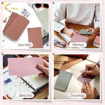 Ctosree 1440 Pcs Colored Index Cards for Studying