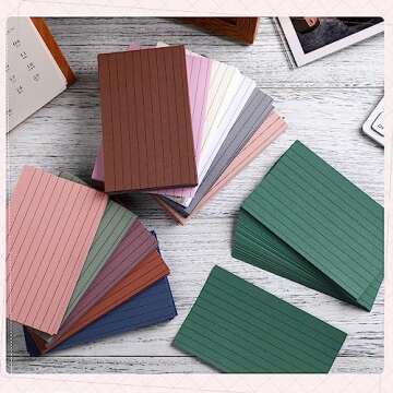 Ctosree 1440 Pcs Colored Index Cards for Studying