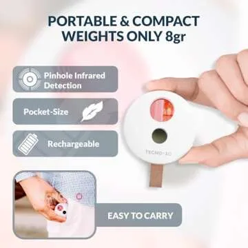 Tecno-10 Innovacion Hidden Camera Detectors Spy Camera Detector for Hotel, Travel, Office, Meeting Rooms, Spy Camera Finder Locates Hidden Camera with Infrared Light, Portable Pocket Sized Only 8 gr