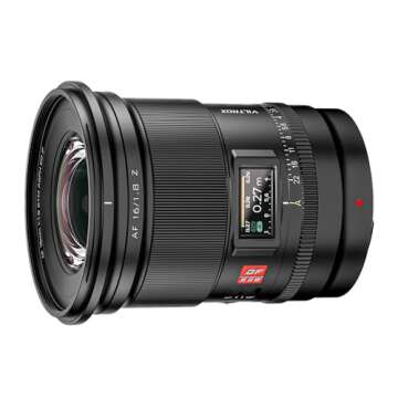 VILTROX AF 16mm f/1.8 Full Frame Lens for Nikon Z, Autofocus Lens with Built-in LCD Screen Compatible with Nikon Z Mount Cameras Zfc Z50 Z5 Z6 Z7 Z8 Z9 Z7 Mark II