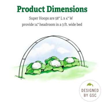 Gardener's Supply Company Garden Hoops Grow Tunnel Support | Greenhouse Arch Frame for Raised Bed Pl...