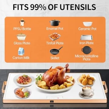 Large Electric Warming Tray for Food with Thermostat