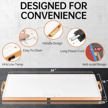 Large Electric Warming Tray for Food with Thermostat