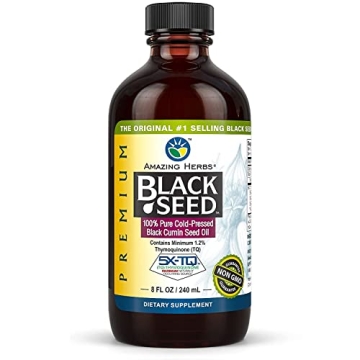 Amazing Herbs Premium Black Seed Oil - Cold Pressed for Health Benefits