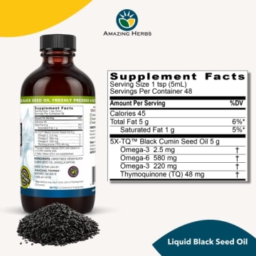 Amazing Herbs Premium Black Seed Oil for Wellness Boost