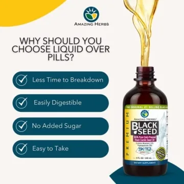 Amazing Herbs Premium Black Seed Oil for Wellness Boost