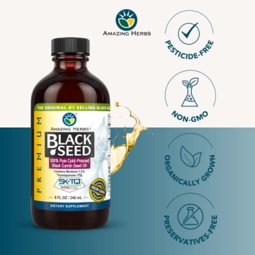 Amazing Herbs Premium Black Seed Oil for Wellness Boost