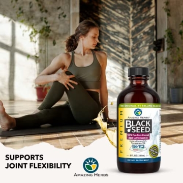 Amazing Herbs Premium Black Seed Oil for Wellness Boost