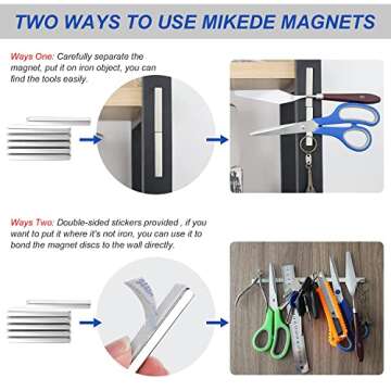 MIKEDE 12 Pack Neodymium Bar Magnets with Adhesive