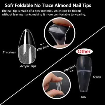 MAGIC ARMOR Almond Fake Gel Nail Tips 120pcs Almond Press on Nails Medium French Design Clear Full Cover Artificial Almond False Nails with Nail Glue for Home DIY Nail Salon Nail Extension,10 size