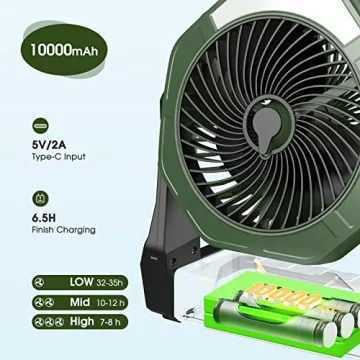Ausic Portable Misting Fan with Rechargeable Battery