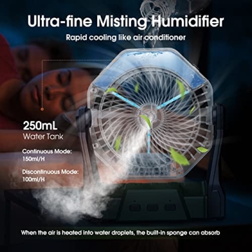 Ausic Portable Misting Fan with Rechargeable Battery