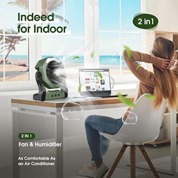 Ausic Portable Misting Fan with Rechargeable Battery