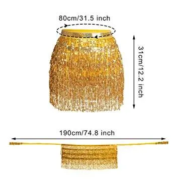 Belly Dance Hip Scarf Sequin Tassel Skirt Performance Outfits Sparkly Fringe Wrap Halloween Costume ...