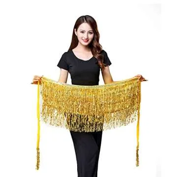 Belly Dance Sequin Tassel Skirt for Parties and Fun