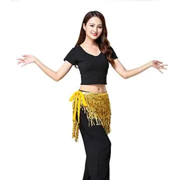 Belly Dance Sequin Tassel Skirt for Parties and Fun