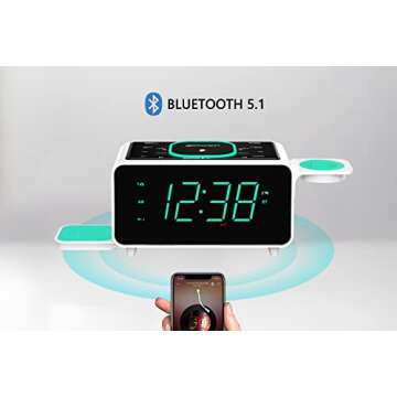 Emerson Smartset Alarm Clock with Wireless Charging