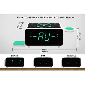 Emerson Smartset Alarm Clock with Wireless Charging