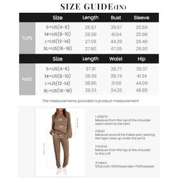 Okiwam Womens 2 Piece Outfits Lounge Sets Long Sleeve Tops Drawstring Jogger Pants Fall Fashion 2024 Pants Sets-XL Khaki