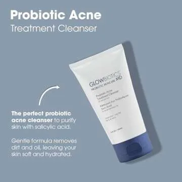 Glowbiotics Probiotic Acne Cleanser: Gentle Foaming Face Wash for Acne-Prone Skin | Clears Pores, Re...