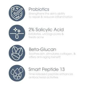 Glowbiotics Probiotic Acne Cleanser: Gentle Foaming Face Wash for Acne-Prone Skin | Clears Pores, Removes Dirt & Oil, Soothes Redness with Salicylic Acid & Niacinamide