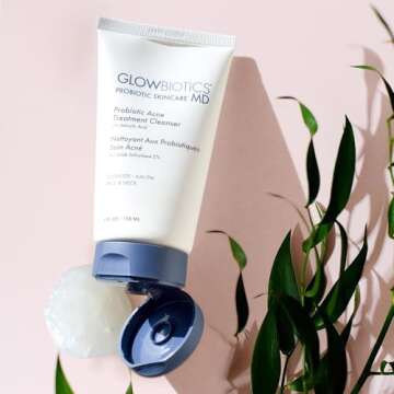 Glowbiotics Probiotic Acne Cleanser: Gentle Foaming Face Wash for Acne-Prone Skin | Clears Pores, Removes Dirt & Oil, Soothes Redness with Salicylic Acid & Niacinamide