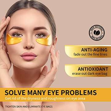 LAVDIK Under Eye Patches - 24K Gold Eye Mask for Deep Moisturizing and Anti-Aging Treatment