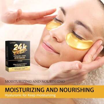 LAVDIK 24K Gold Under Eye Patches for Dark Circles
