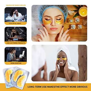 LAVDIK 24K Gold Under Eye Patches for Dark Circles