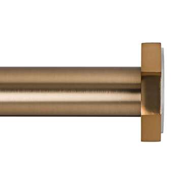 Ivilon Tension Curtain Rod - Hexagonal Spring Tension Rod for Windows or Shower, 24 to 36 Inch, Warm Gold