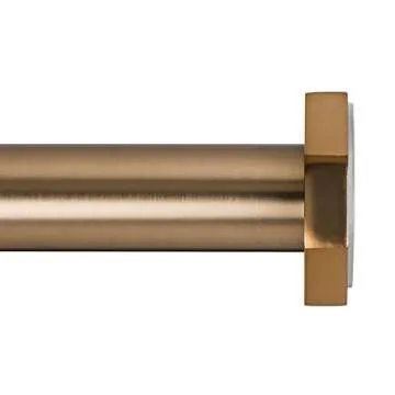Ivilon Tension Curtain Rod - Hexagonal Spring Tension Rod for Windows or Shower, 24 to 36 Inch, Warm Gold