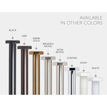 Ivilon Tension Curtain Rod - Hexagonal Spring Tension Rod for Windows or Shower, 24 to 36 Inch, Warm Gold