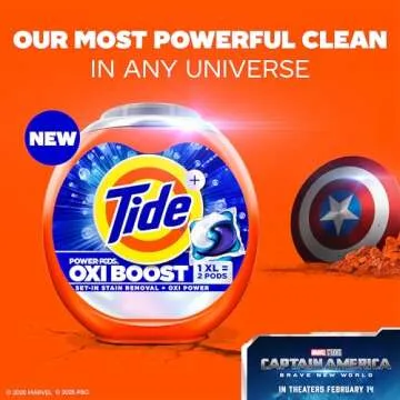 Tide Oxi Boost Power PODS Laundry Detergent Pods, 45 Count, Stain Remover Plus Oxi Power