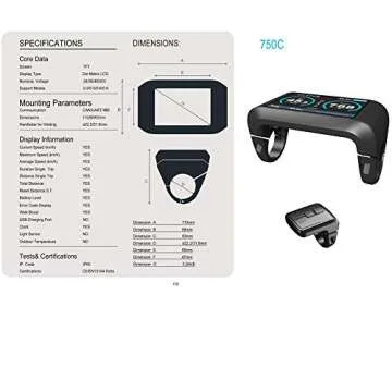 BAFANG 8fun LCD 750C 850C 860C C18 C965 C961 500C SW102 Display Meter Control Panel for Electric Bicycle BBS02 and BBSHD Mid Drive Motor (750C Colorful Display)