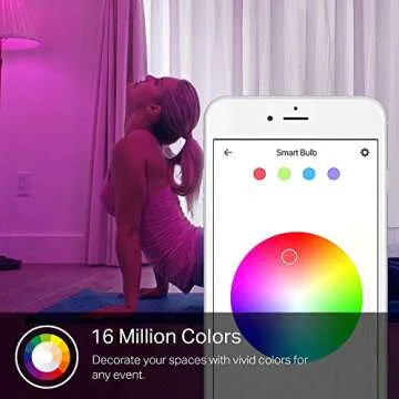 Kasa Smart Bulb, 850 Lumens, Full Color Changing Dimmable WiFi LED Light Bulb Compatible with Alexa and Google Home, A19, 9.5W,2.4Ghz only, No Hub Required 1-Pack(KL130)