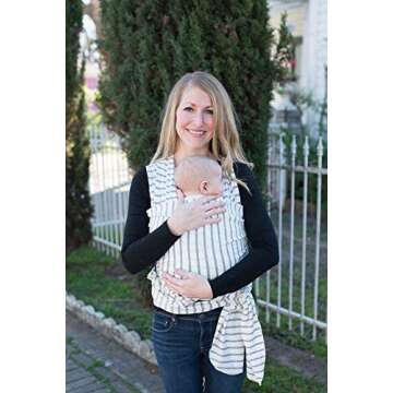 Baby Wrap Carrier -Sling, Easy to Put On-Stripes, Swaddle for Close Comfort - Adjustable Breastfeeding Cover - Lightweight Sling Baby Carrier for Infant - Soft, Comfortable & Breathable (Stripes)