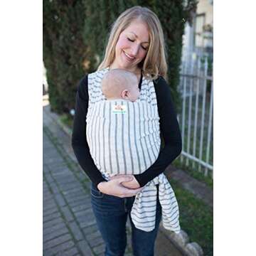 Baby Wrap Carrier -Sling, Easy to Put On-Stripes, Swaddle for Close Comfort - Adjustable Breastfeeding Cover - Lightweight Sling Baby Carrier for Infant - Soft, Comfortable & Breathable (Stripes)